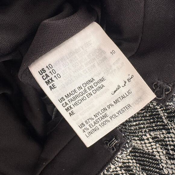 INC International Concepts 10 Mock Neck Dress Metallic Reptile Print Black - Picture 4 of 8